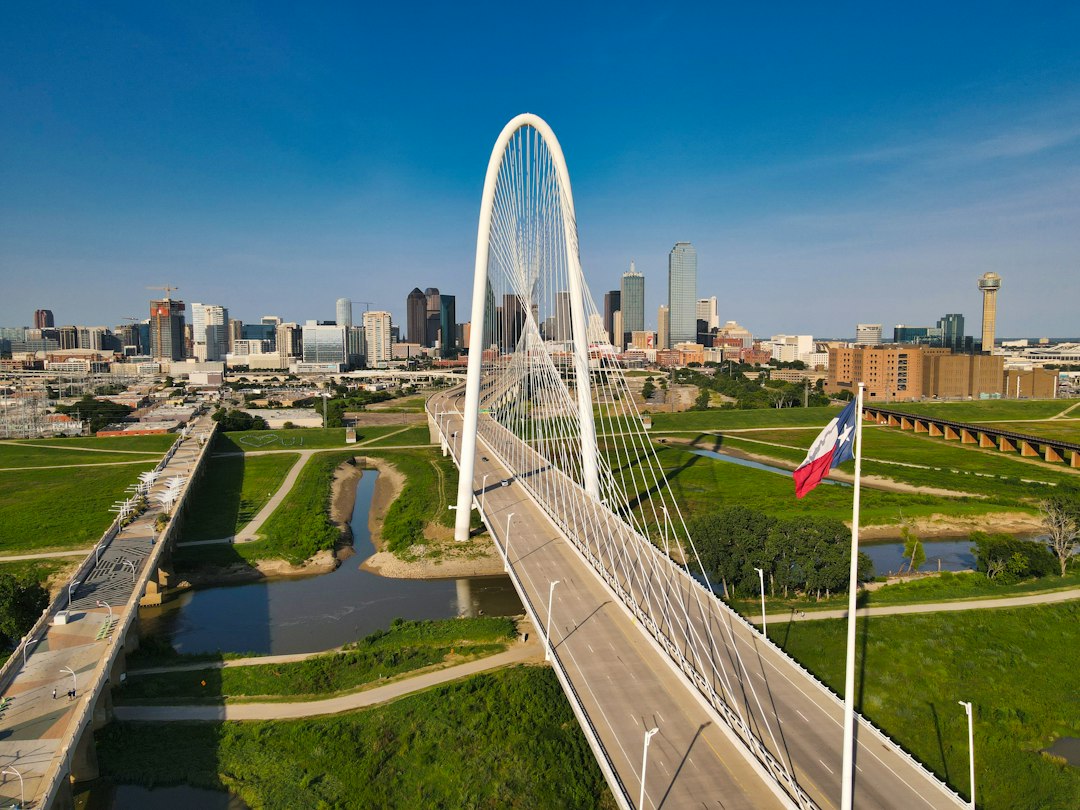 white bridge over city buildings during daytime