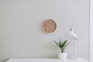 white desk lamp beside green plant 3