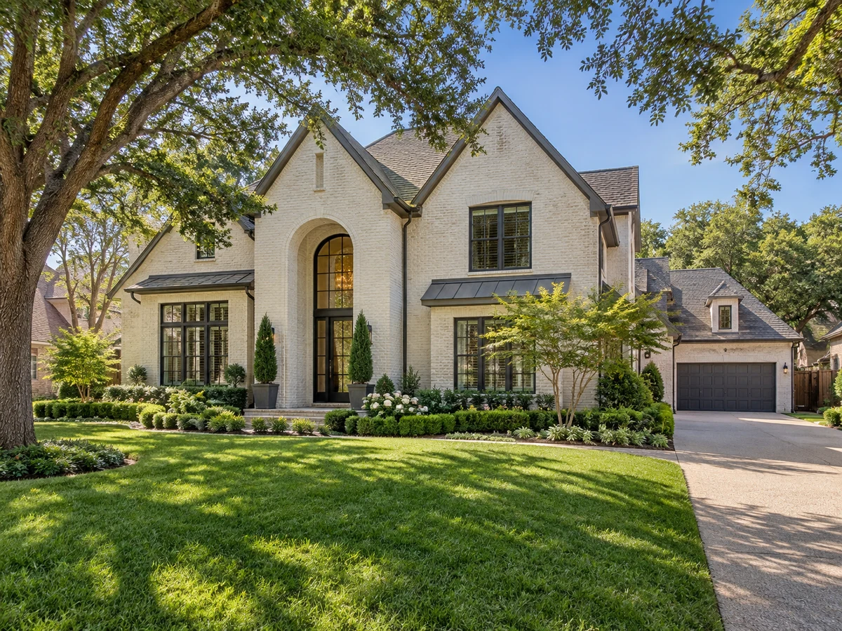 Architectural illustration of exterior features inspired by Arbor Hollow in McKinney