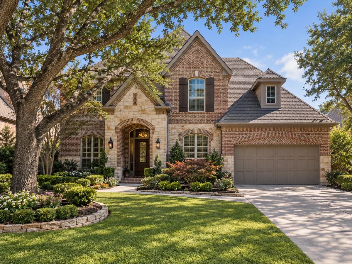 Architectural illustration of exterior features inspired by Aspendale in McKinney