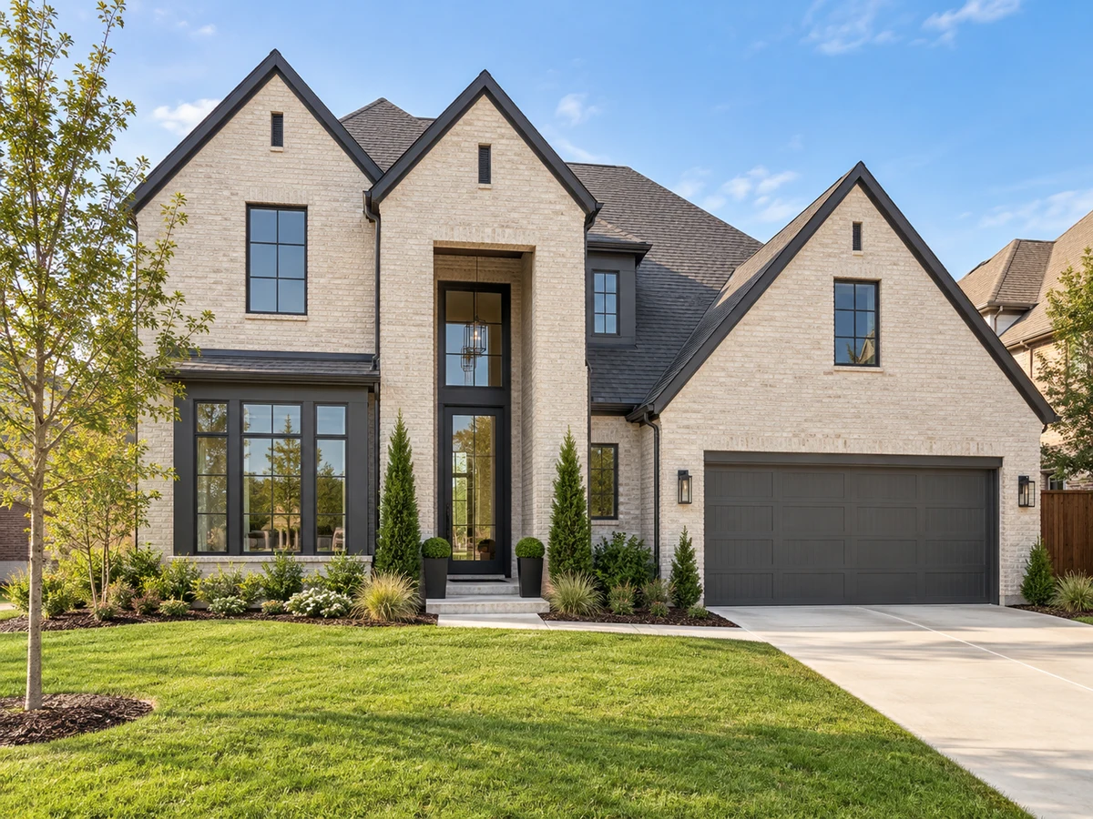 Architectural illustration of exterior features inspired by Aster Park in McKinney