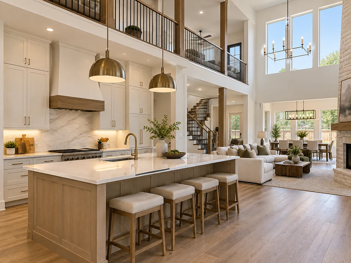 Architectural illustration of interior features inspired by Aster Park in McKinney