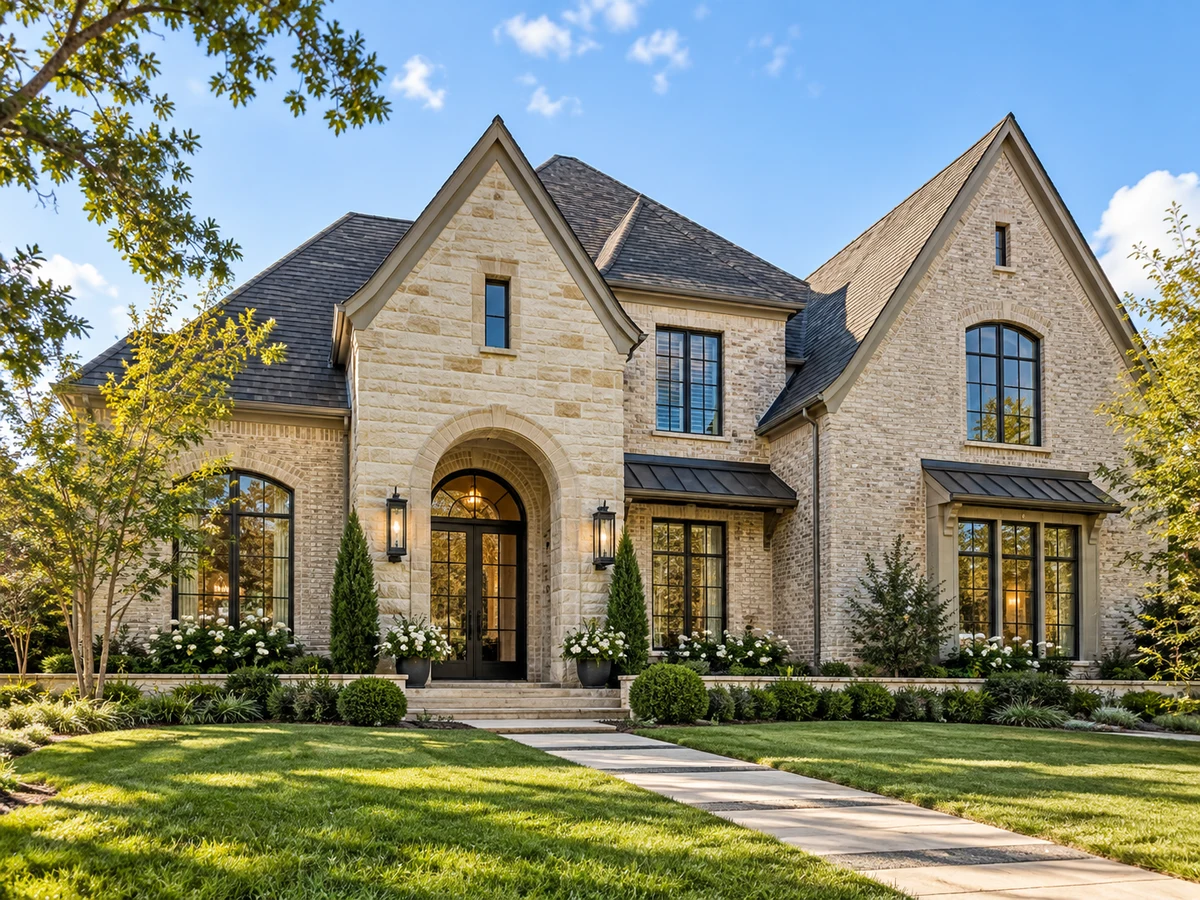 Architectural illustration of exterior features inspired by Avignon Windhaven in Plano