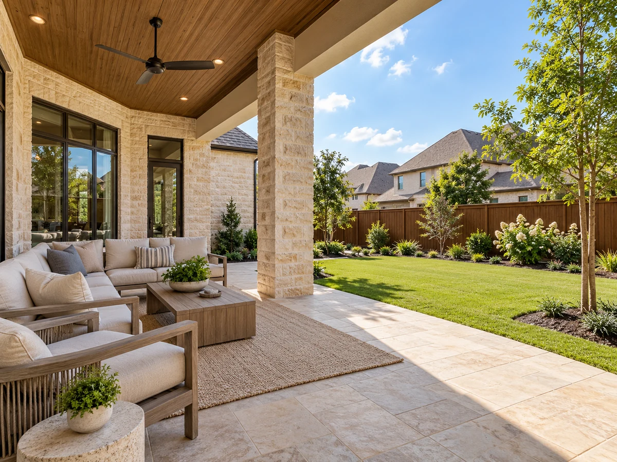 Architectural illustration of outdoor features inspired by Avignon Windhaven in Plano