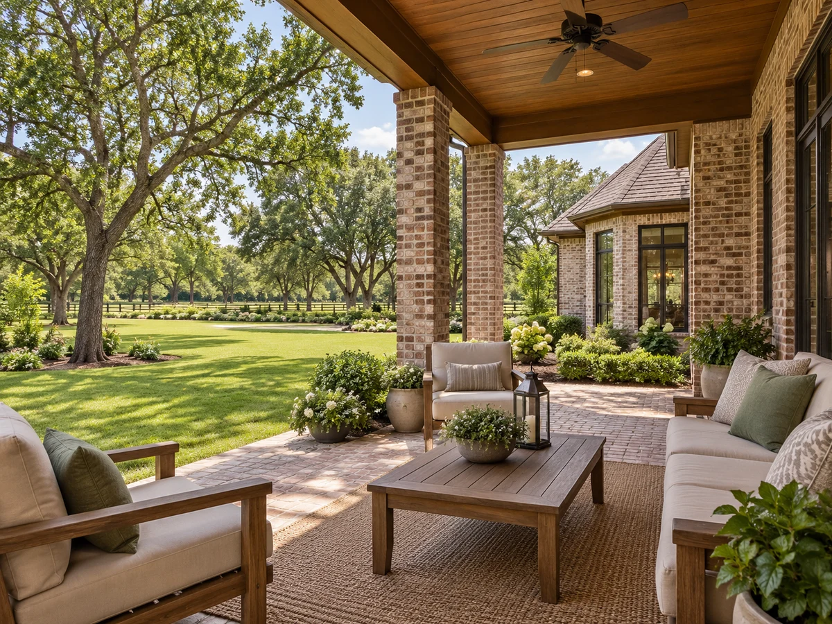 Architectural illustration of outdoor features inspired by Berry Farms in Melissa