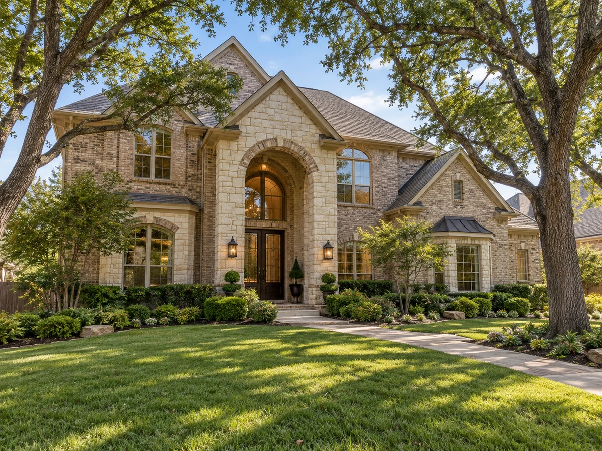Architectural illustration of exterior features inspired by Braddock Place in Wylie