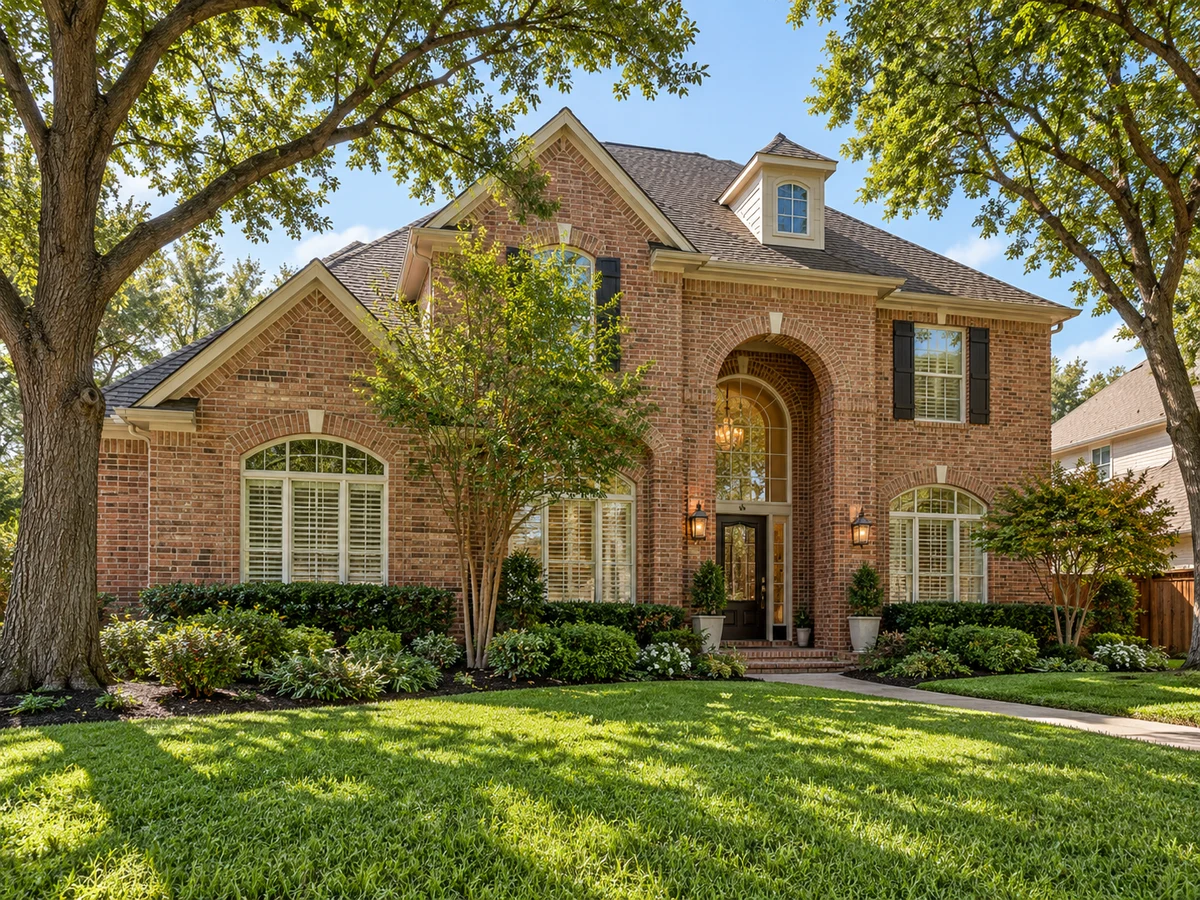 Architectural illustration of exterior features inspired by Briar Meadow in Plano
