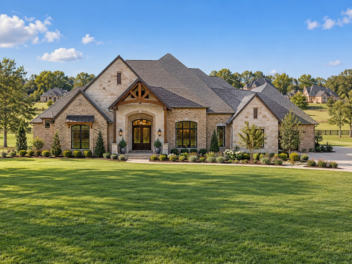 Architectural illustration of exterior features inspired by Brockdale Estates in Lucas