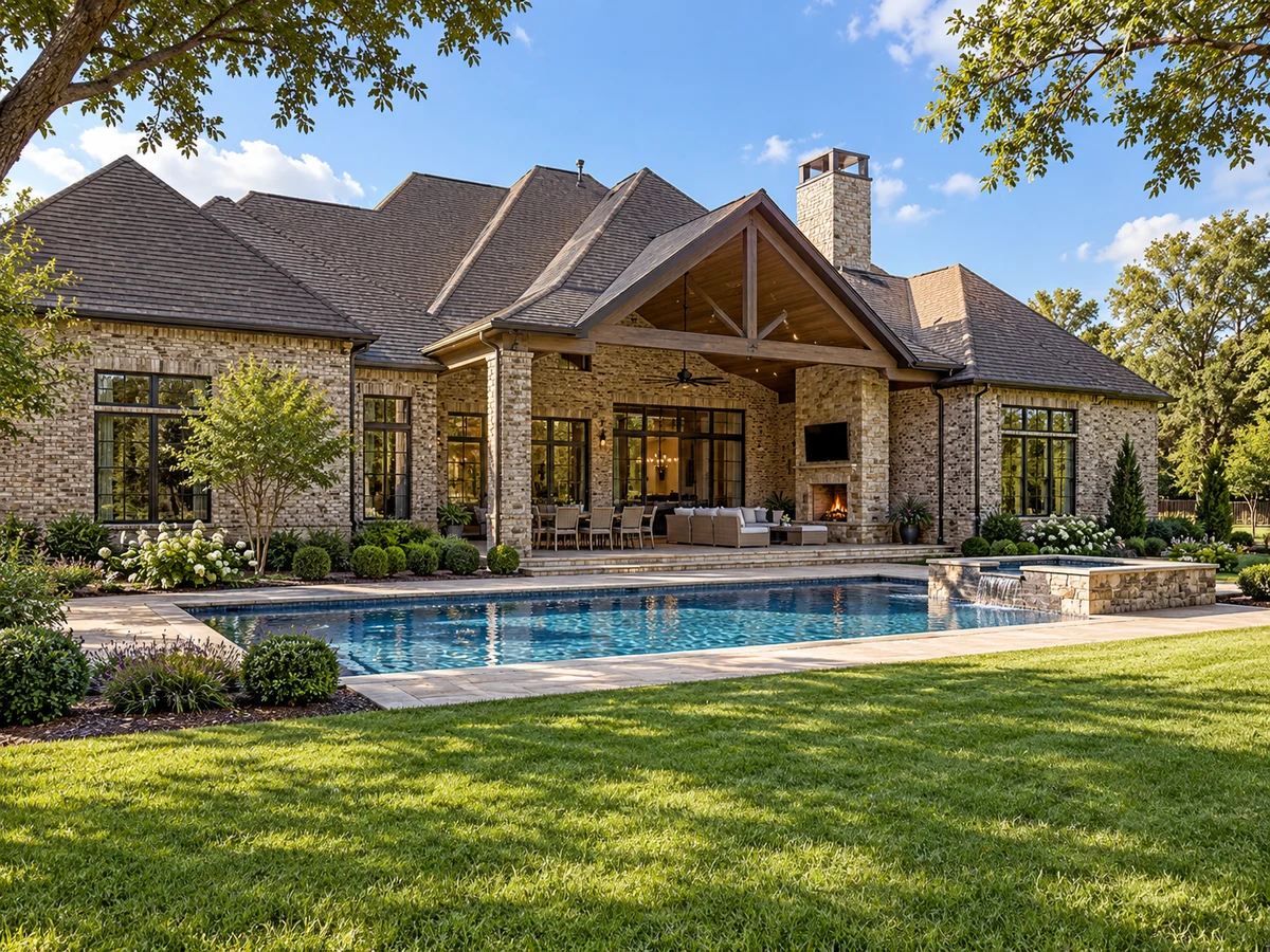 Architectural illustration of outdoor features inspired by Brockdale Estates in Lucas