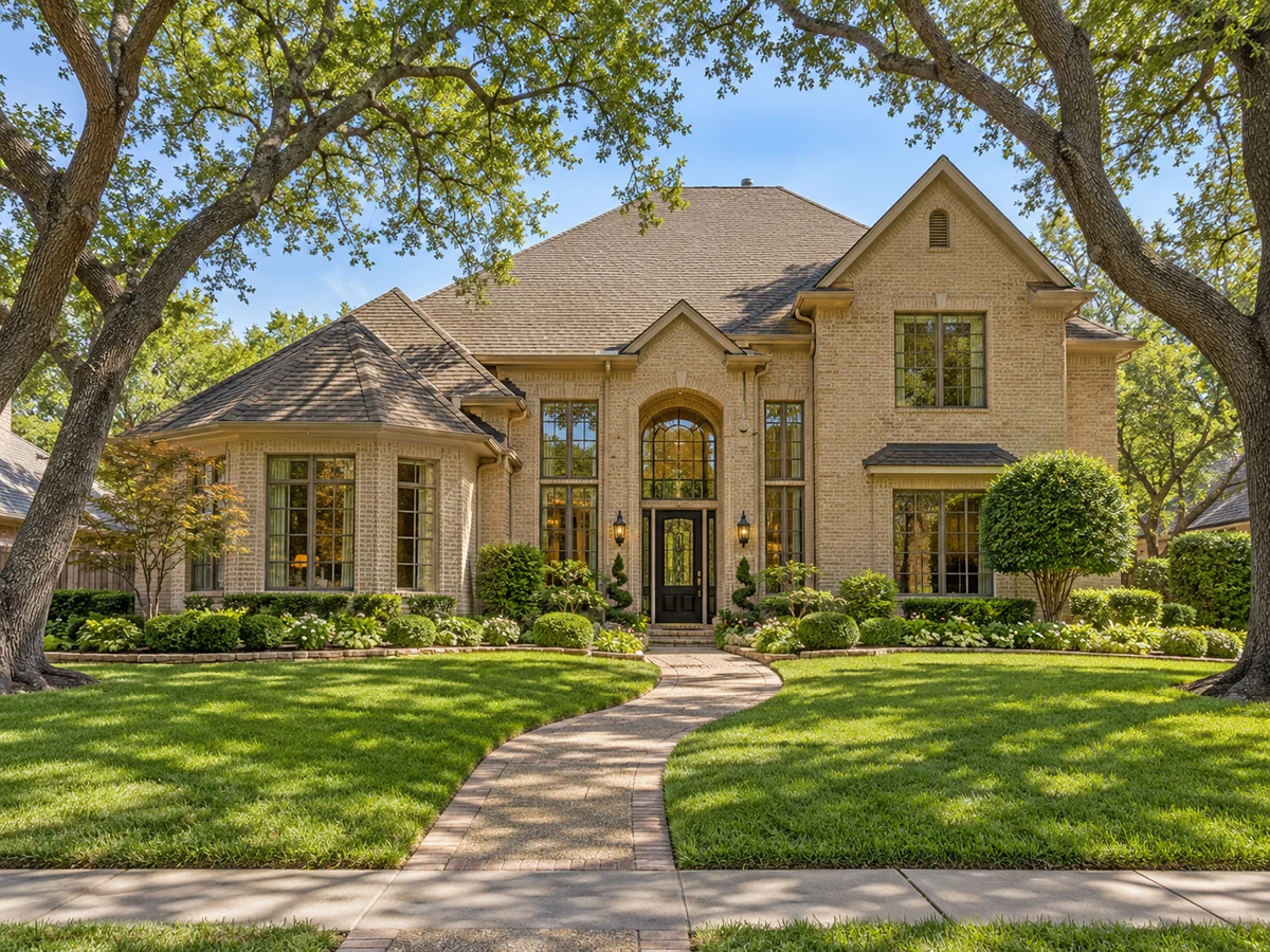 Architectural illustration of exterior features inspired by Carriage Hill in Plano