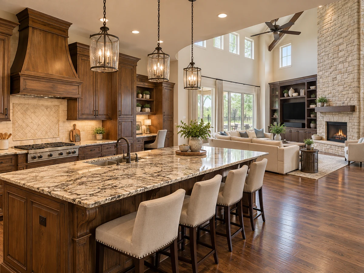 Architectural illustration of interior features inspired by Cascades in McKinney