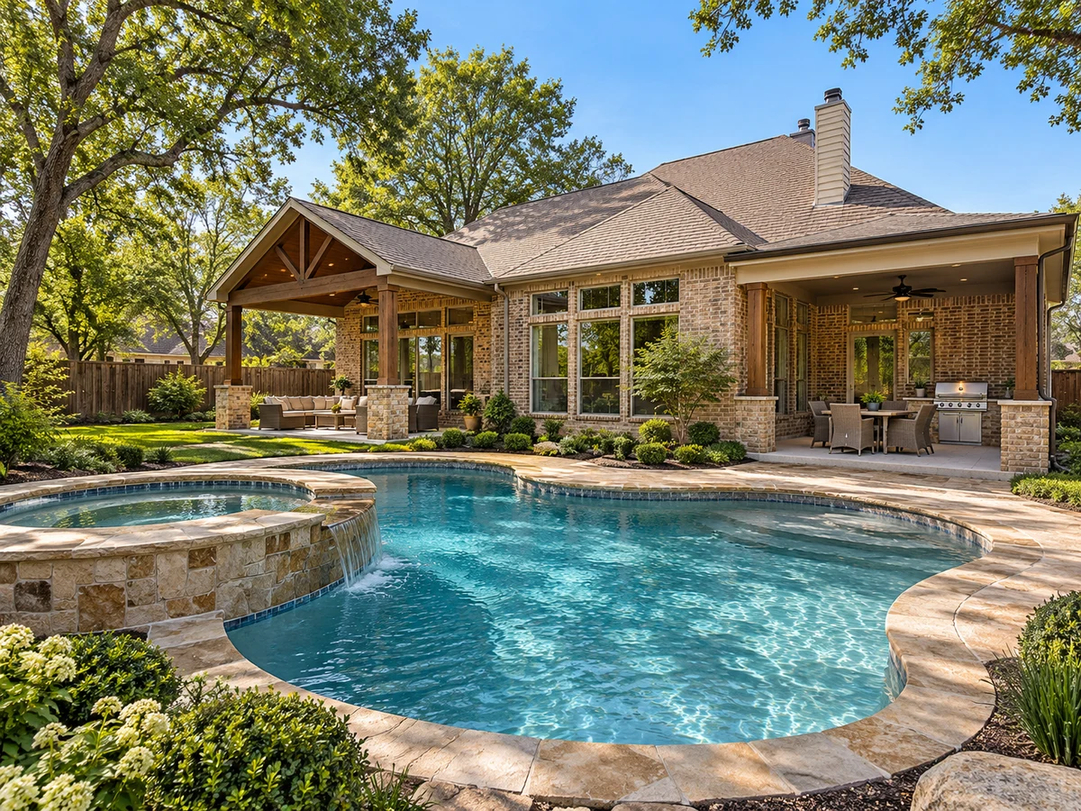 Architectural illustration of outdoor features inspired by Cascades in McKinney