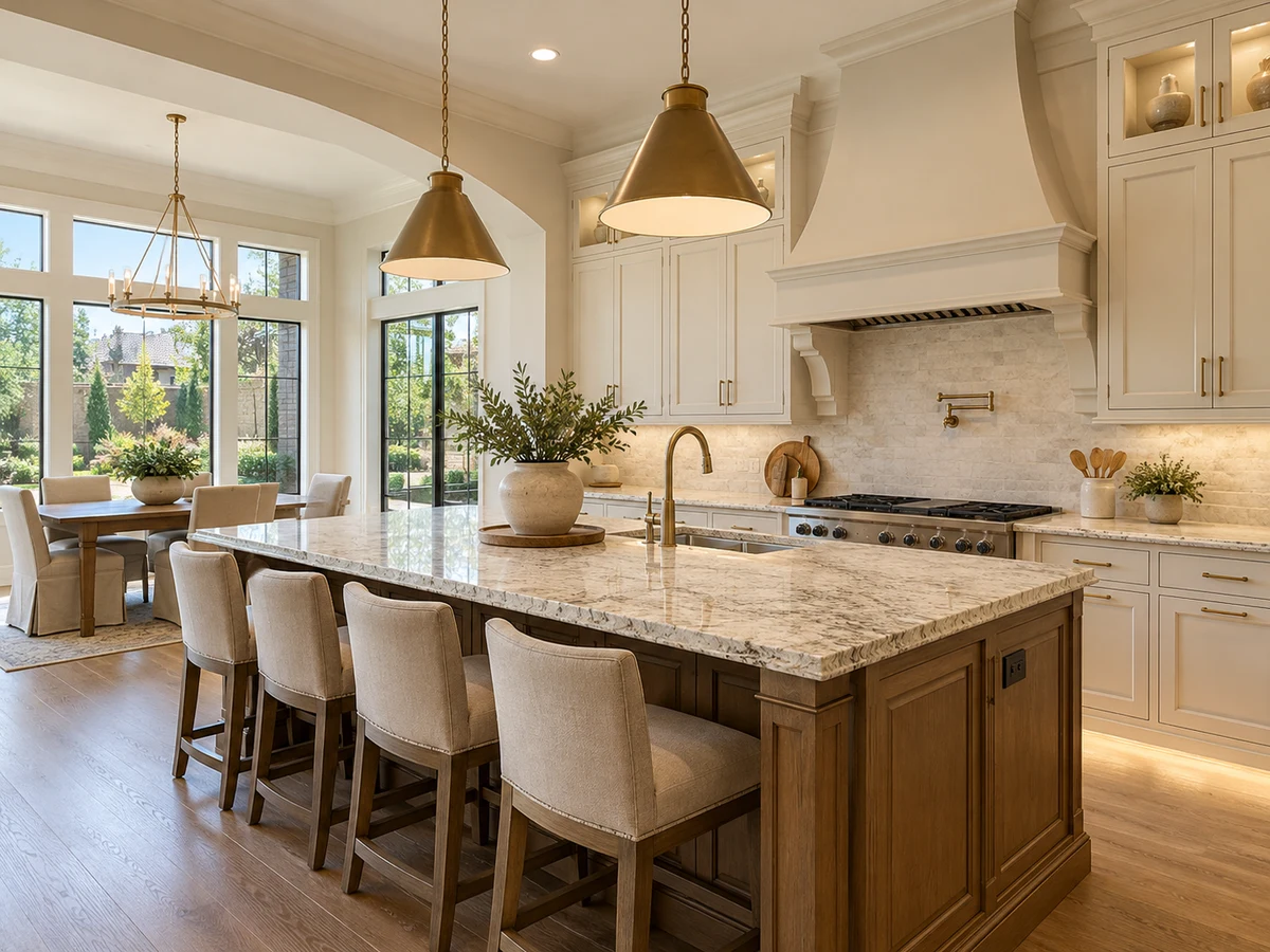 Architectural illustration of interior features inspired by Castlemere in Plano
