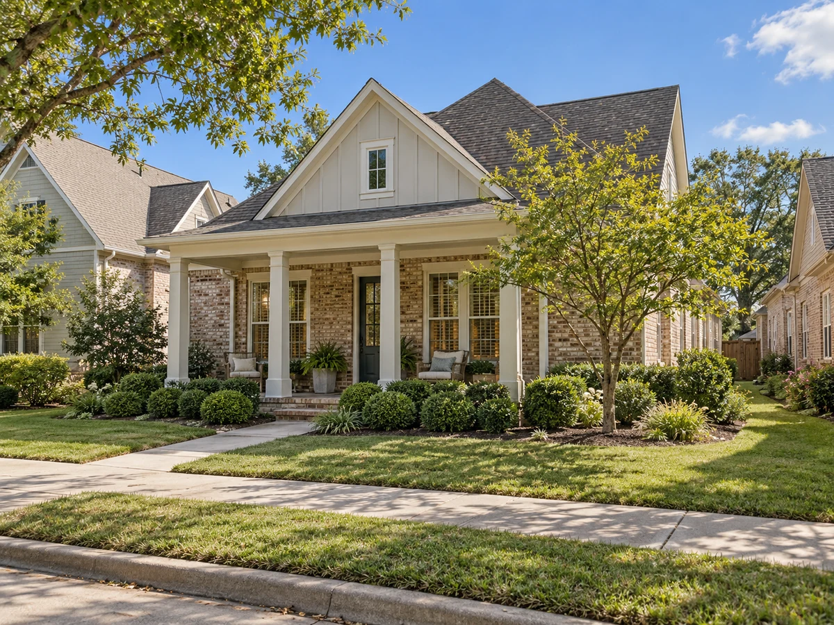 Architectural illustration of exterior features inspired by Chapel Hill in McKinney