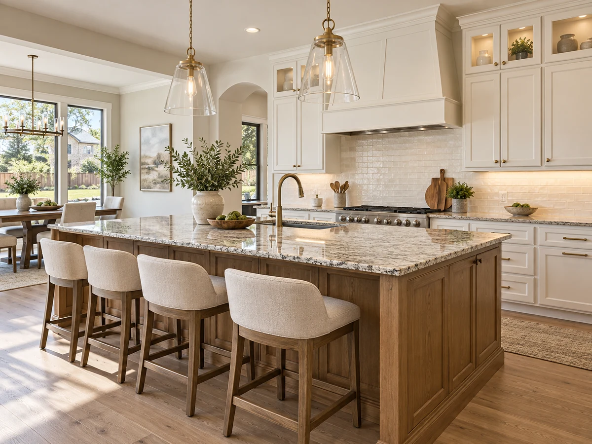 Architectural illustration of interior features inspired by Chase Oaks in Plano