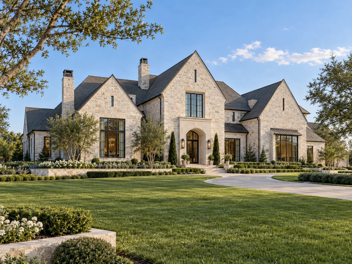 Architectural illustration of exterior features inspired by Christie Farms in Prosper