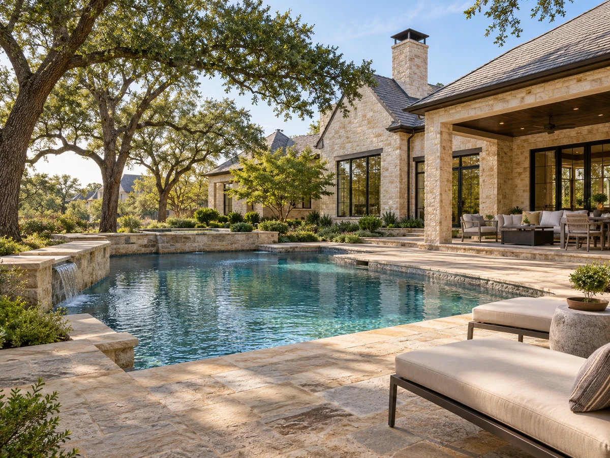 Architectural illustration of outdoor features inspired by Cliffs Of Gleneagles in Plano