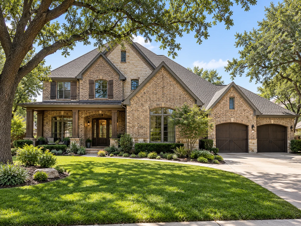 Architectural illustration of exterior features inspired by Clifton Park in McKinney