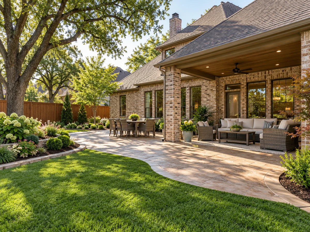 Architectural illustration of outdoor features inspired by Clifton Park in McKinney