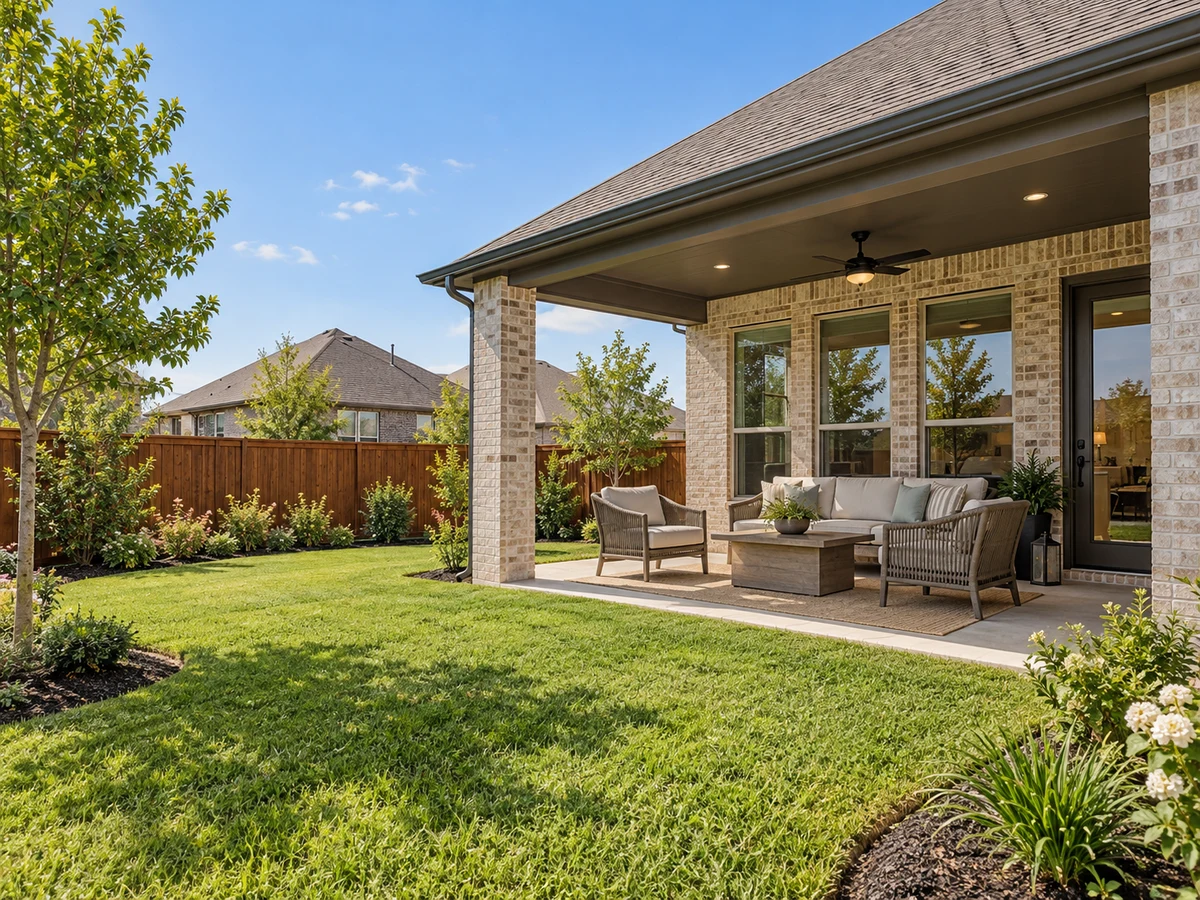 Architectural illustration of outdoor features inspired by Collins Estates in Wylie