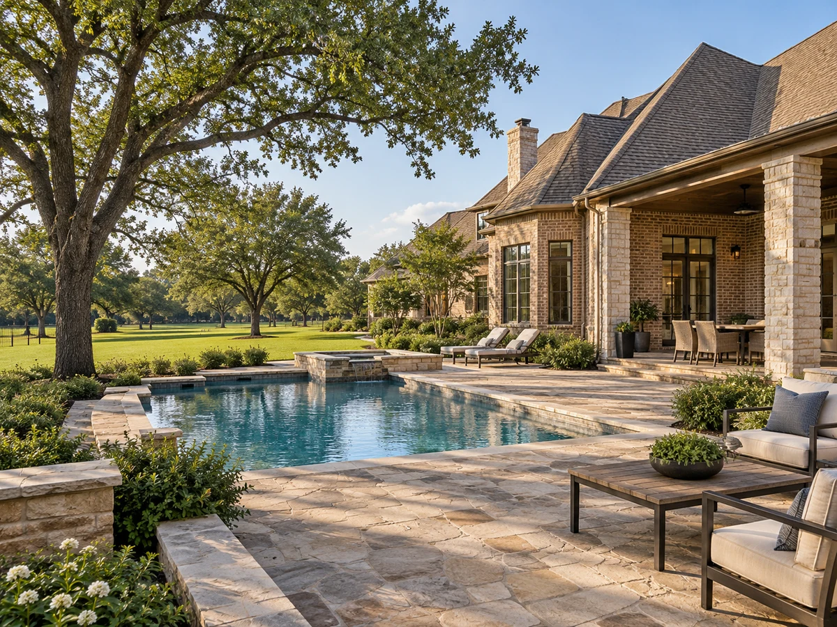 Architectural illustration of outdoor features inspired by Country Ridge in Melissa