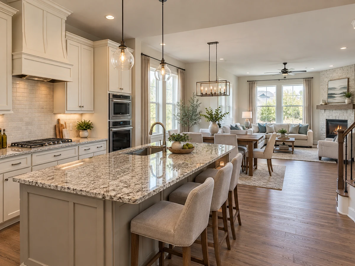 Architectural illustration of interior features inspired by Craig Ranch in McKinney