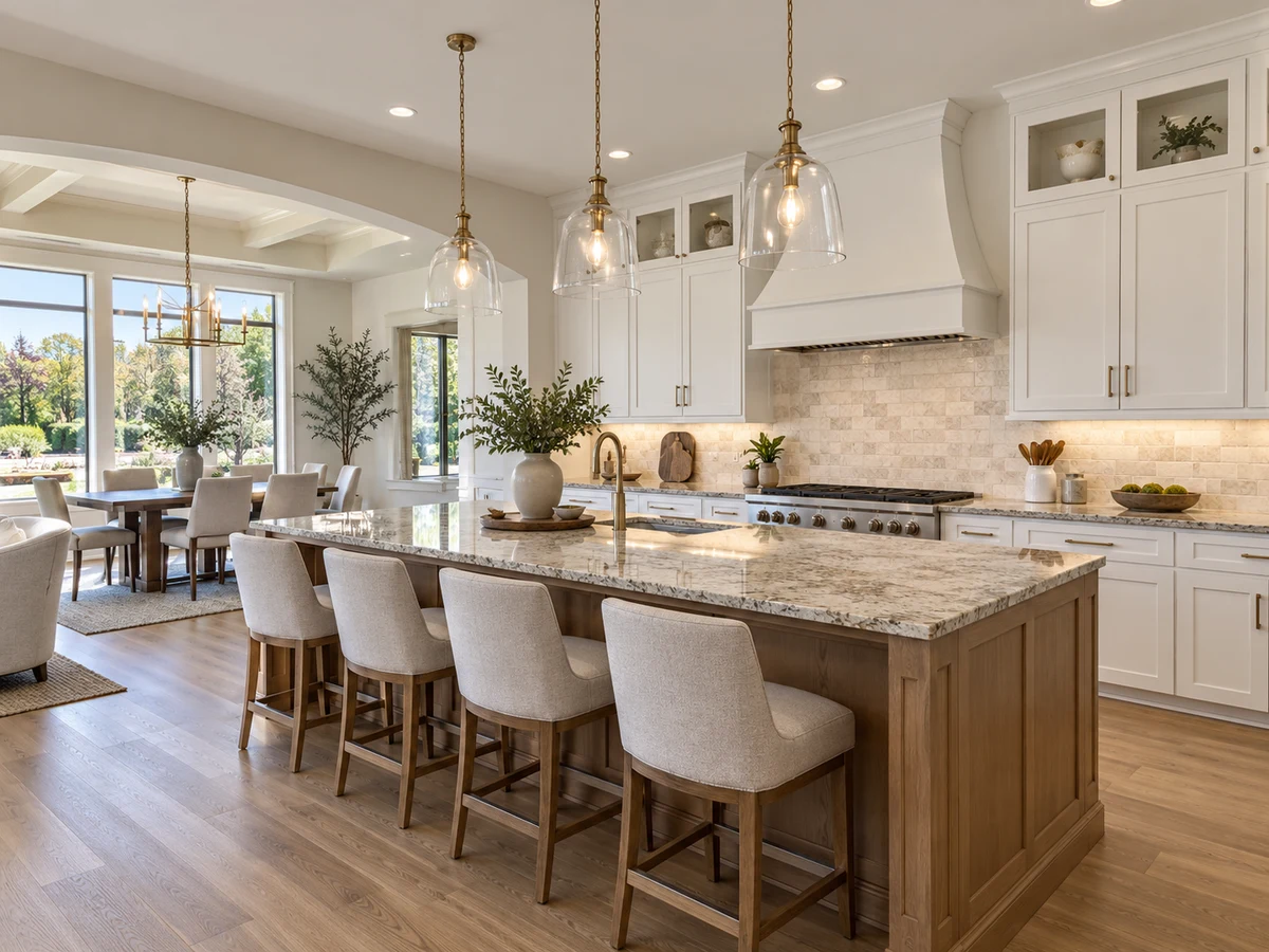 Architectural illustration of interior features inspired by Crystal Creek in Plano