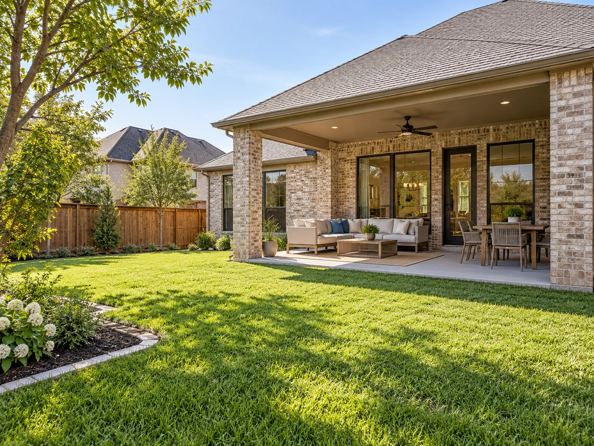 Architectural illustration of outdoor features inspired by Crystal Creek in Plano