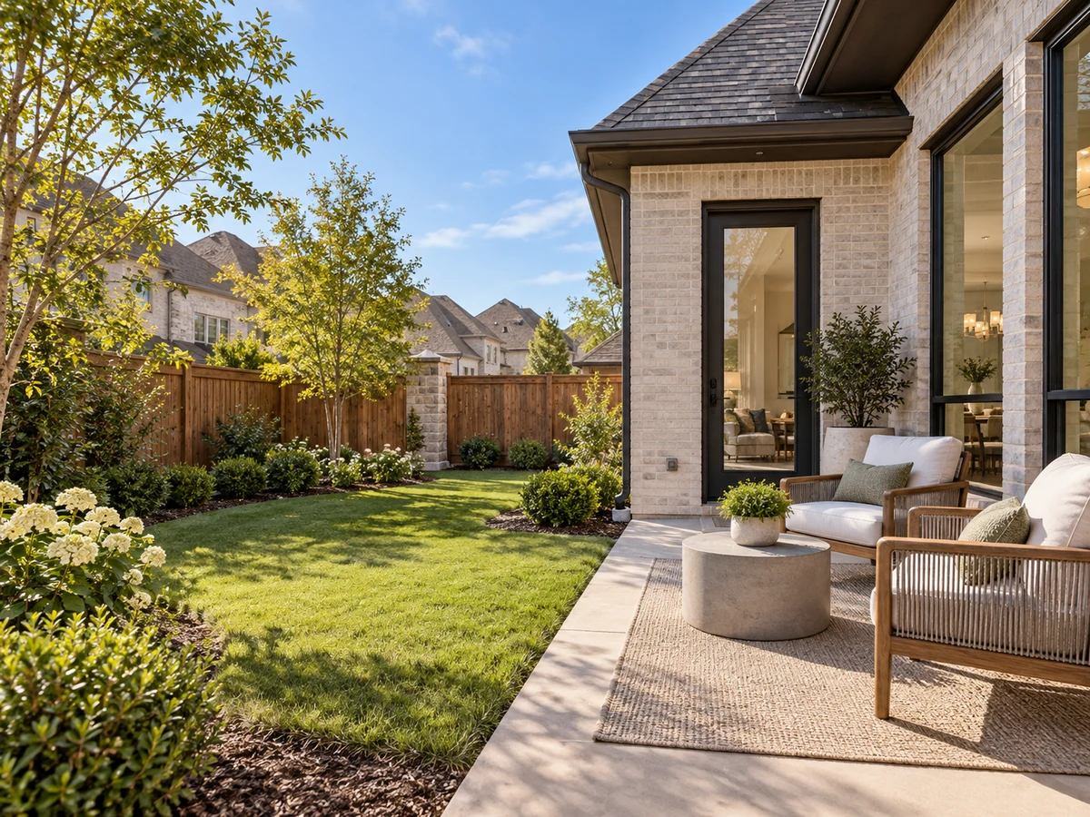 Architectural illustration of outdoor features inspired by Dominion At Brookhollow in Prosper