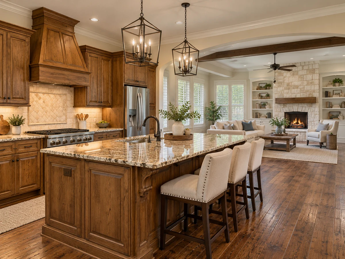 Architectural illustration of interior features inspired by Dove Creek in McKinney