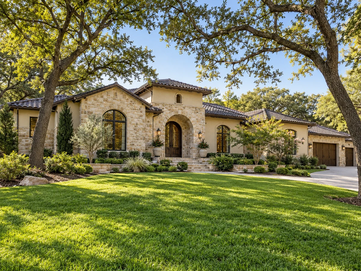 Architectural illustration of exterior features inspired by Emerald Heights in McKinney