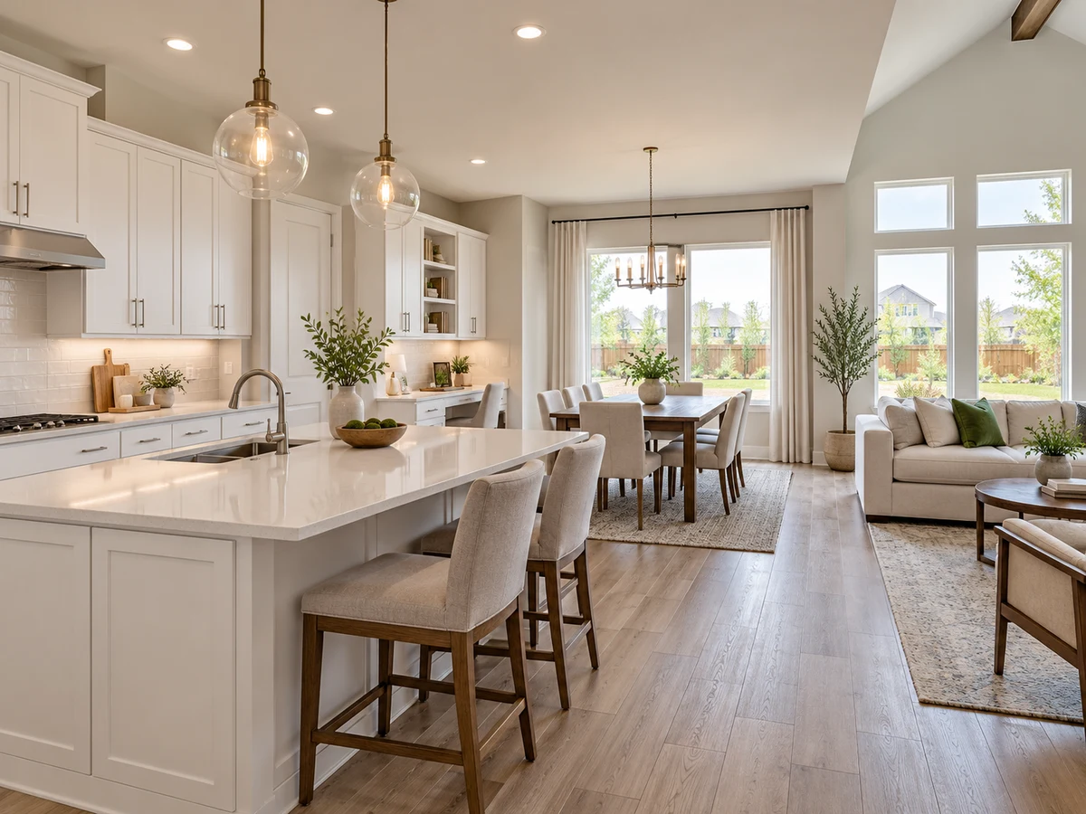 Architectural illustration of interior features inspired by Erwin Farms in McKinney