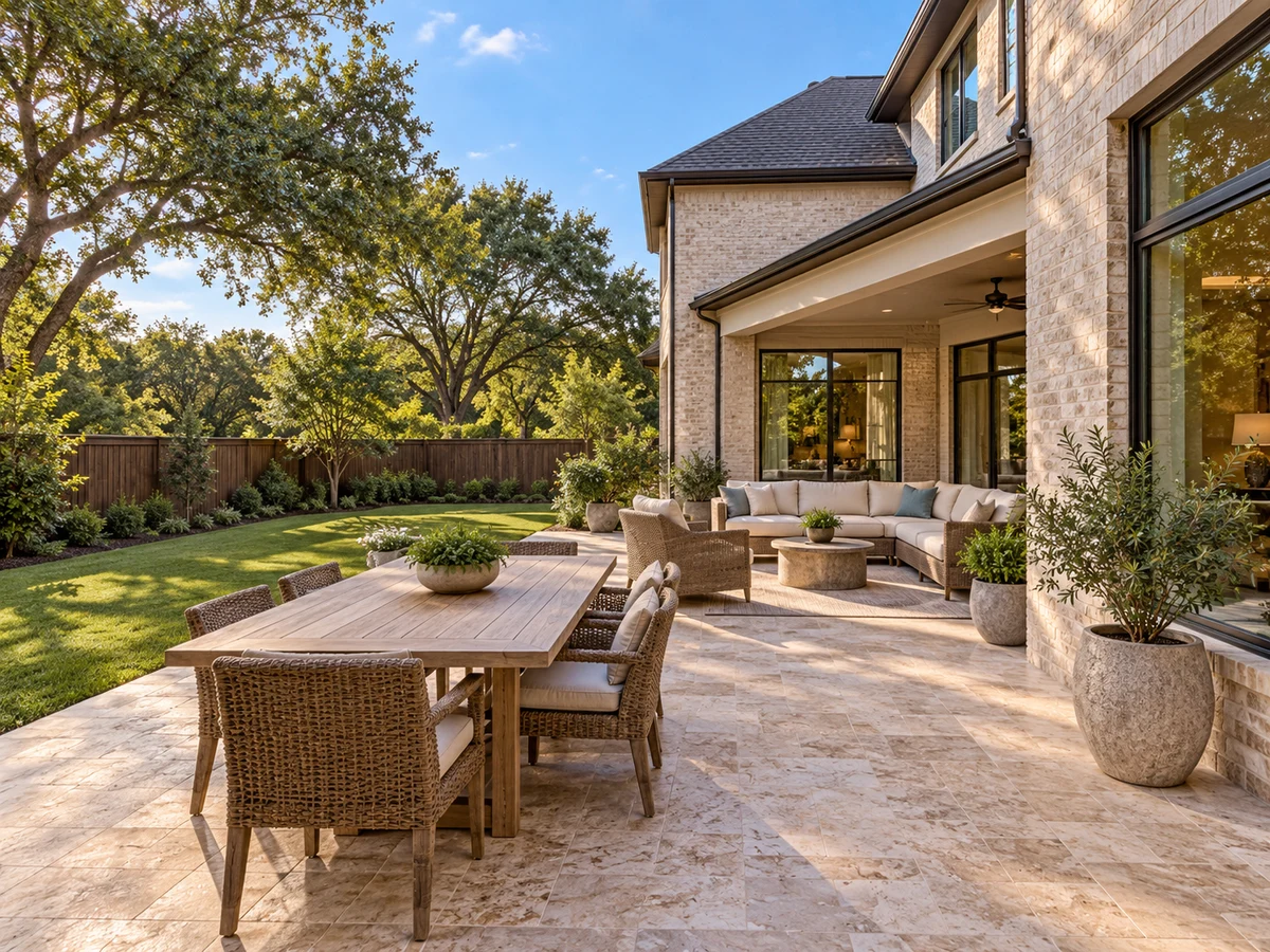 Architectural illustration of outdoor features inspired by Estates At Stacy Crossing in McKinney