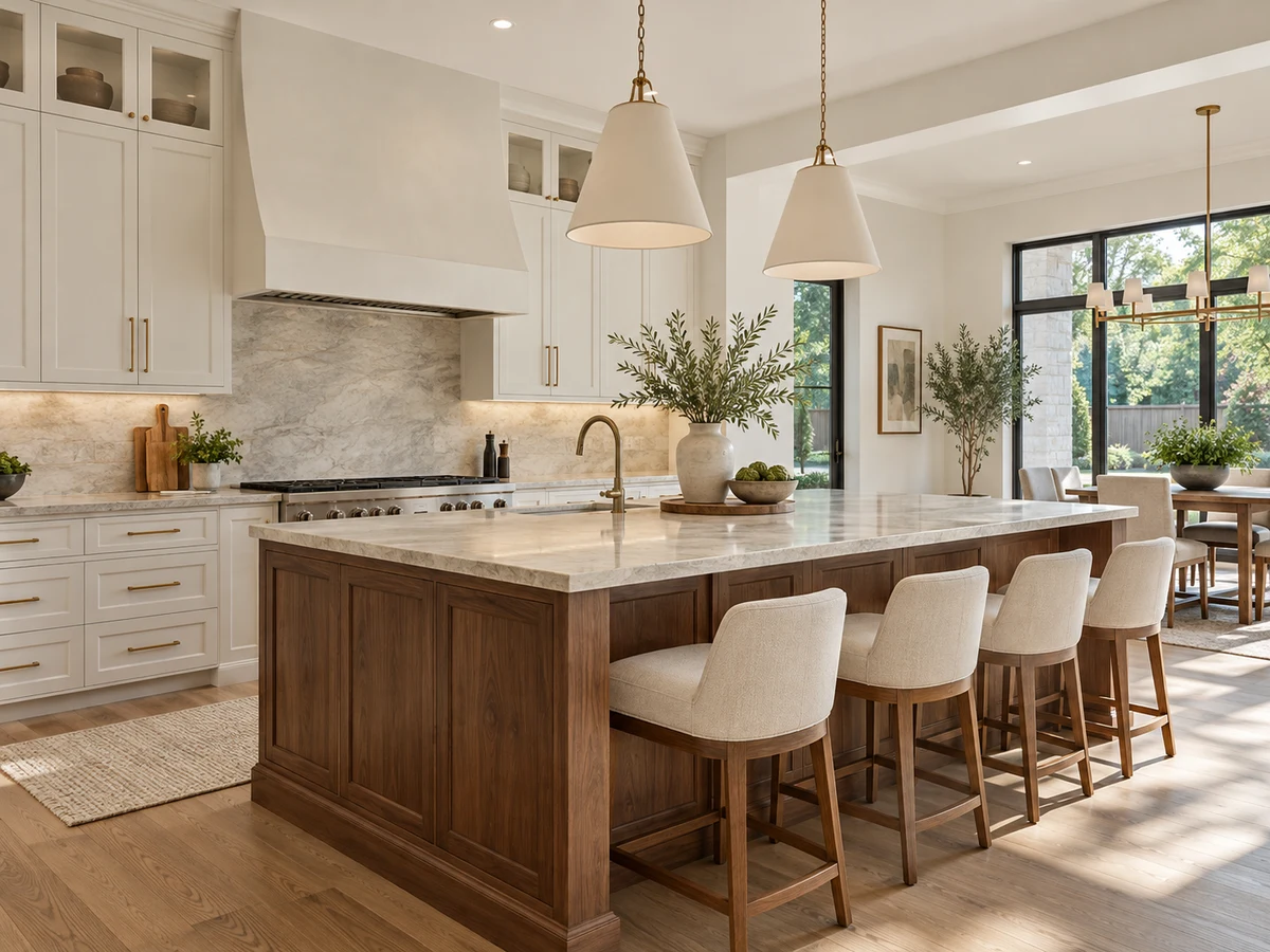 Architectural illustration of interior features inspired by Fairfax Hill in Plano