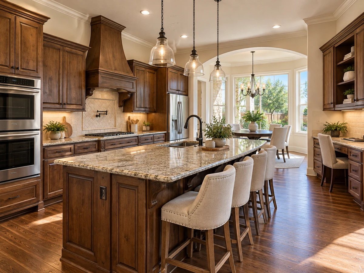 Architectural illustration of interior features inspired by Fairway Village in McKinney