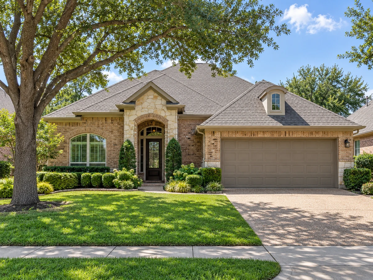 Architectural illustration of exterior features inspired by Flagstone in McKinney