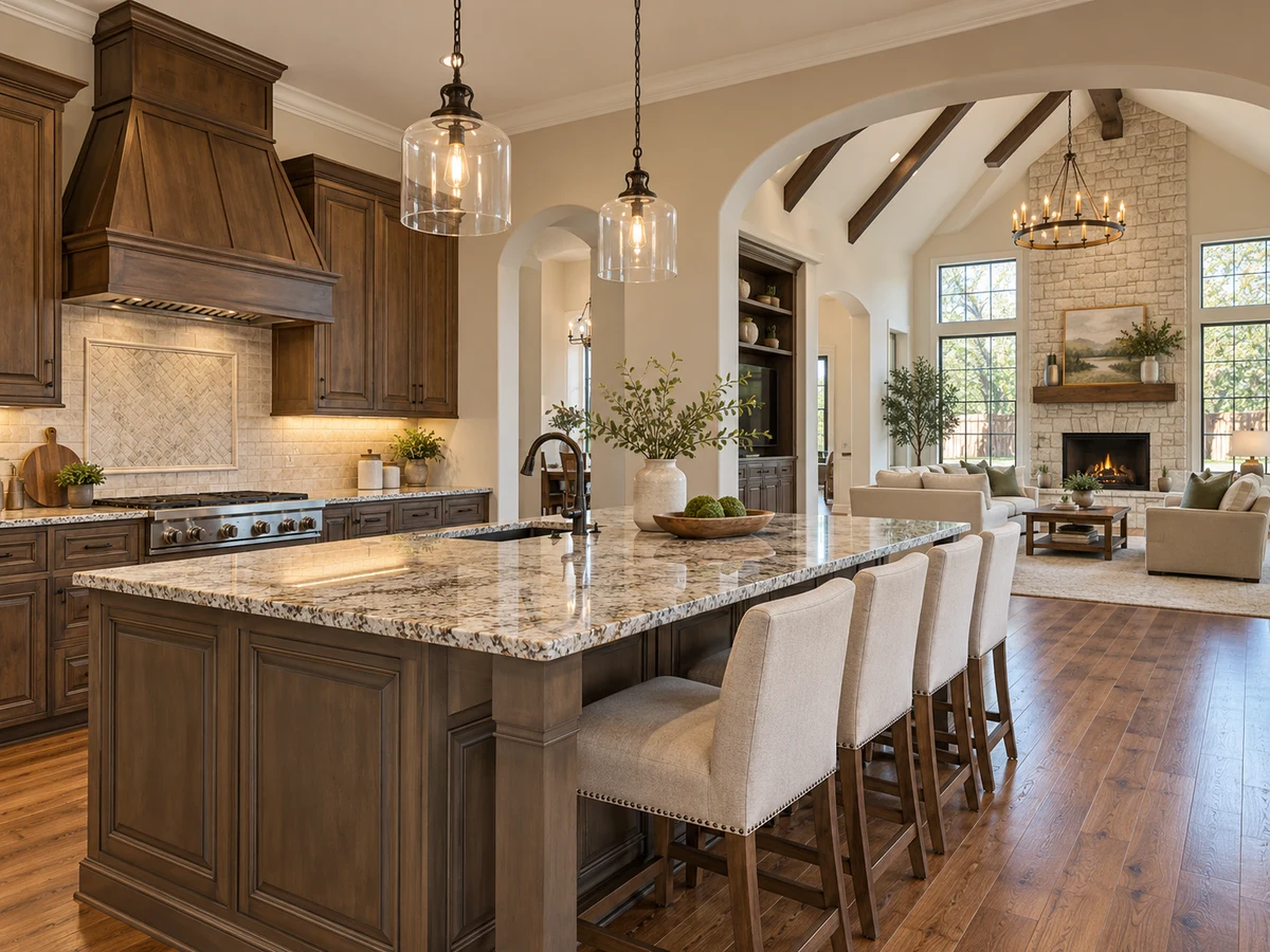 Architectural illustration of interior features inspired by Flagstone in McKinney