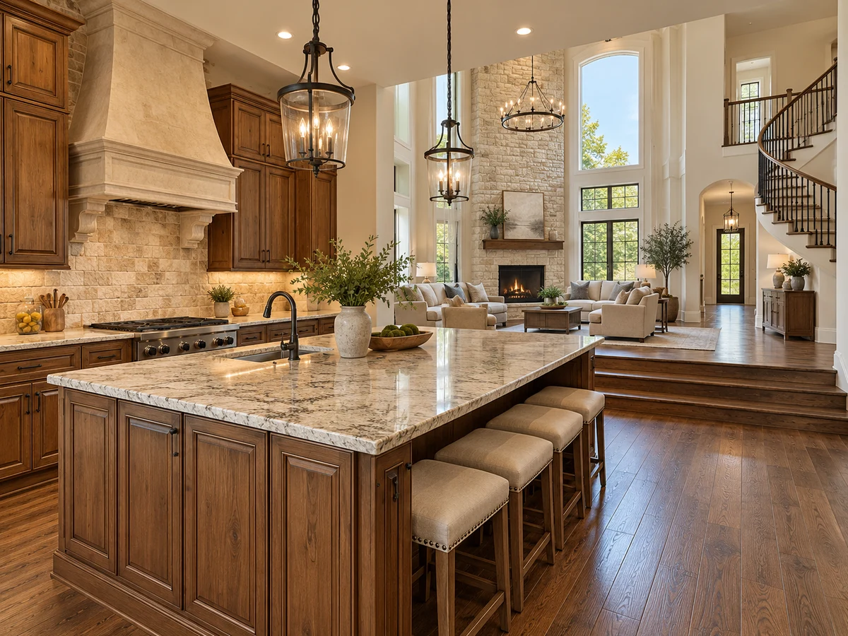 Architectural illustration of interior features inspired by Forest Ridge in McKinney