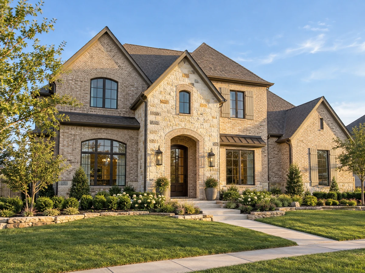 Architectural illustration of exterior features inspired by Frontier Estates in Prosper