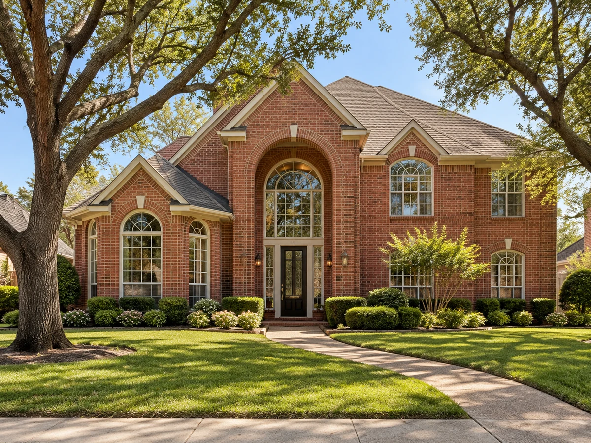 Architectural illustration of exterior features inspired by Glen Meadows in Plano