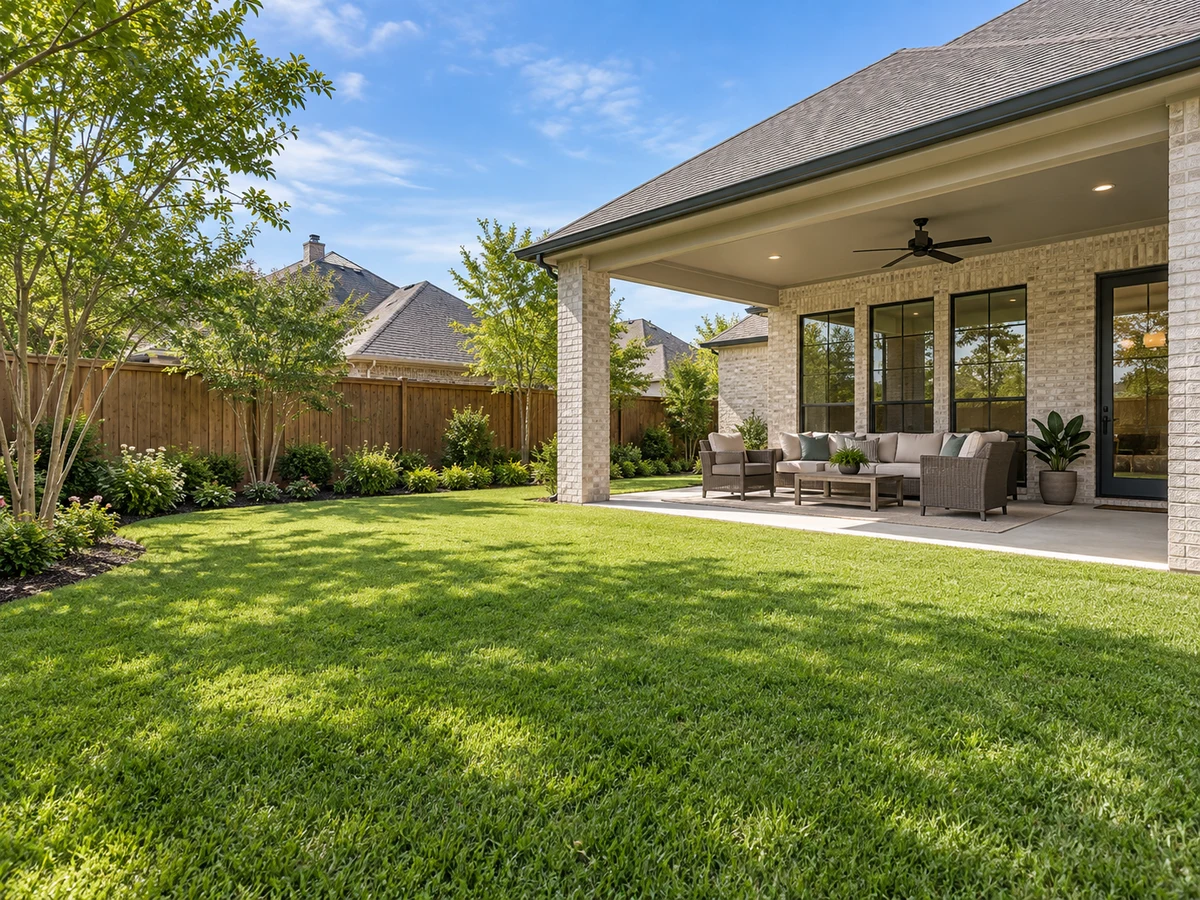 Architectural illustration of outdoor features inspired by Glen Meadows in Plano