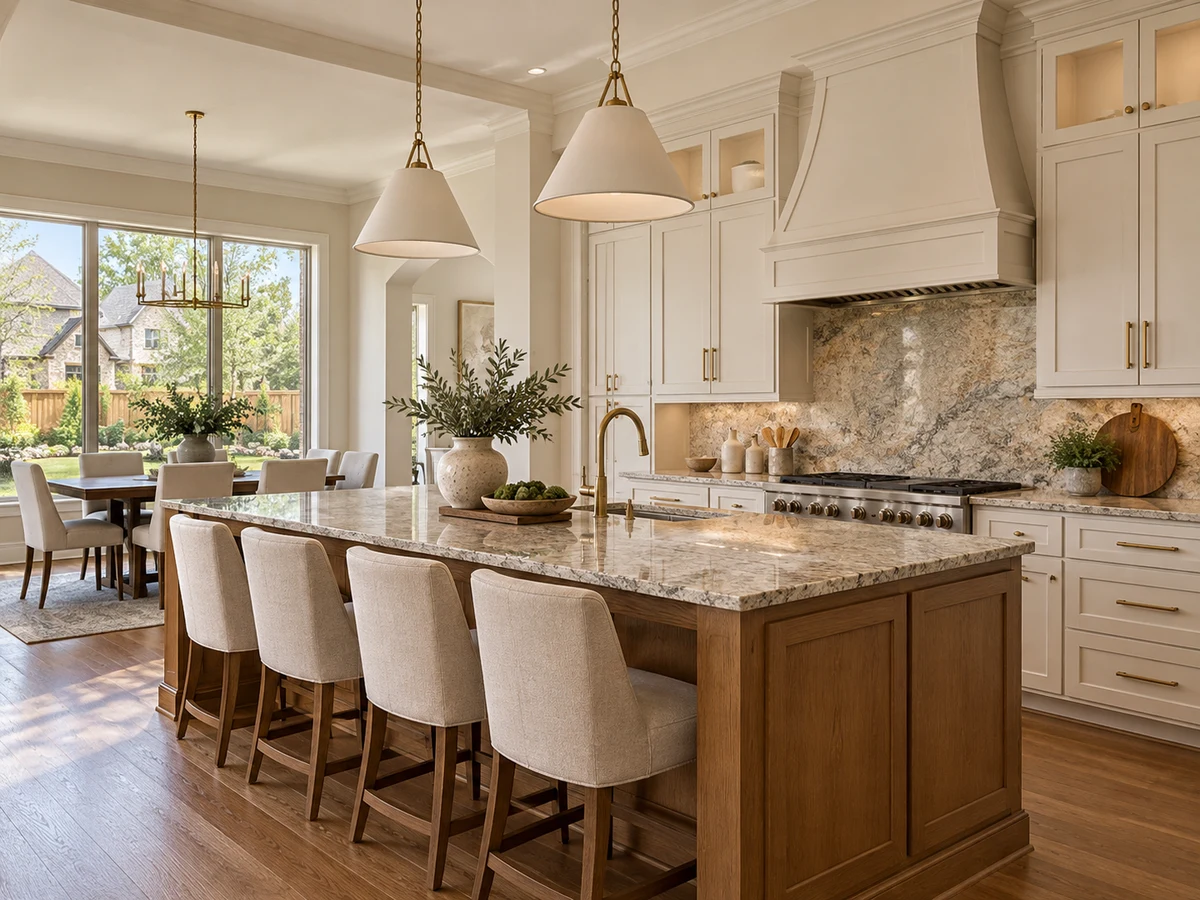 Architectural illustration of interior features inspired by Glenhollow Estates in Plano