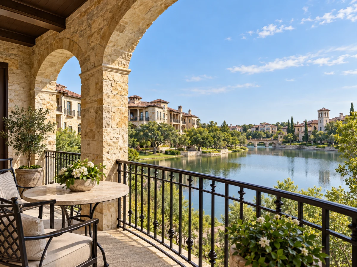 Architectural illustration of outdoor features inspired by Harbor At Adriatica Residental Condo in McKinney