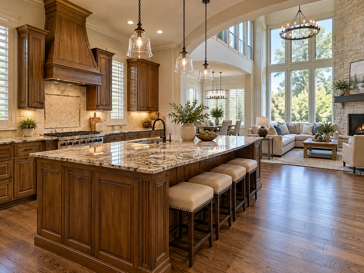 Architectural illustration of interior features inspired by Hickory Hill in McKinney