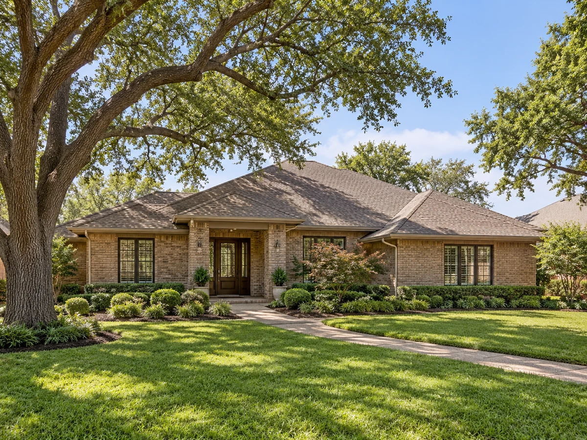 Architectural illustration of exterior features inspired by High Place in Plano