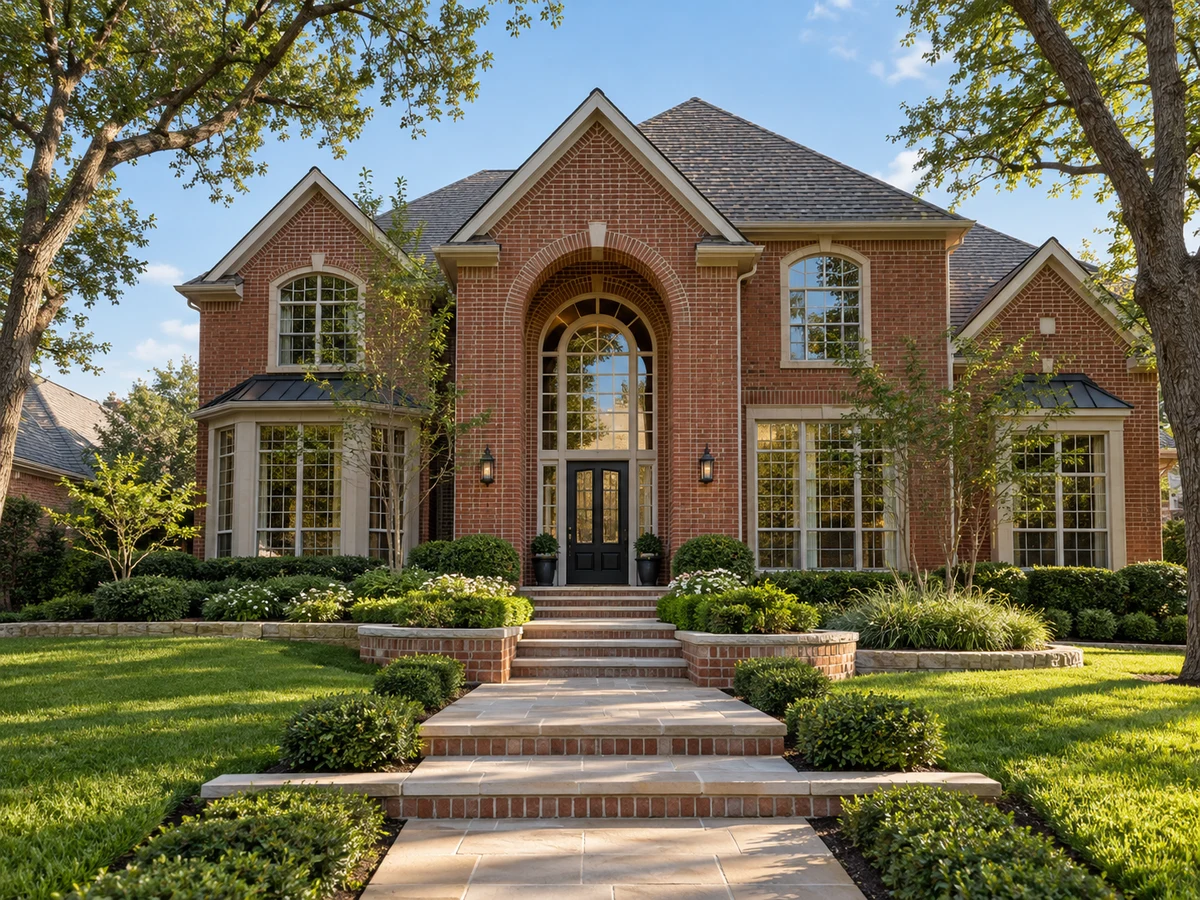 Architectural illustration of exterior features inspired by Highland Ridge in Plano