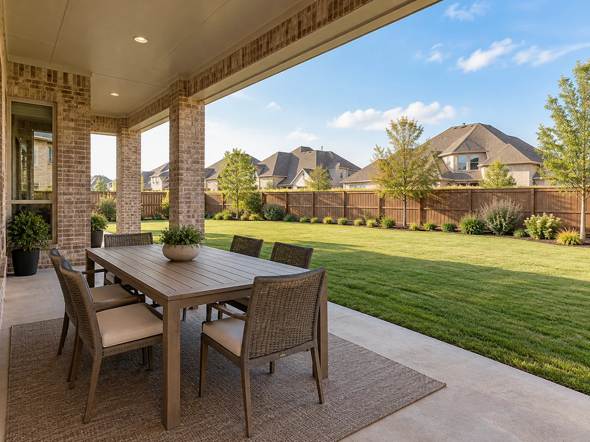 Architectural illustration of outdoor features inspired by Highlands At Westridge in McKinney