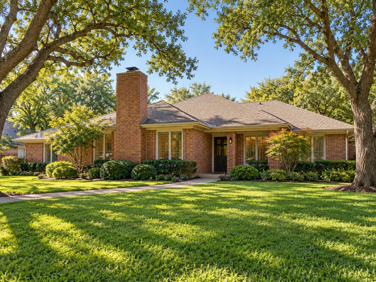 Architectural illustration of exterior features inspired by Hunters Glen in Plano