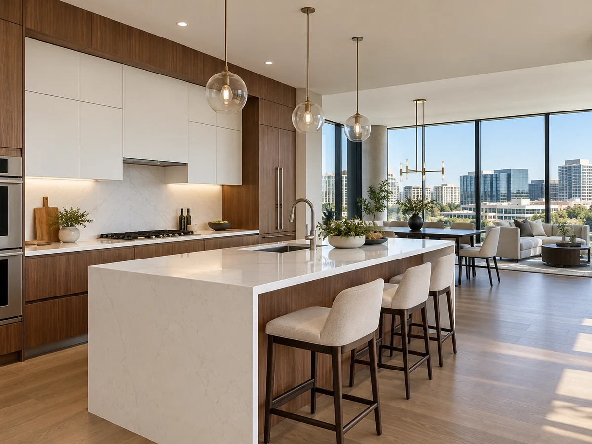 Architectural illustration of interior features inspired by Icon At Legacy West in Plano