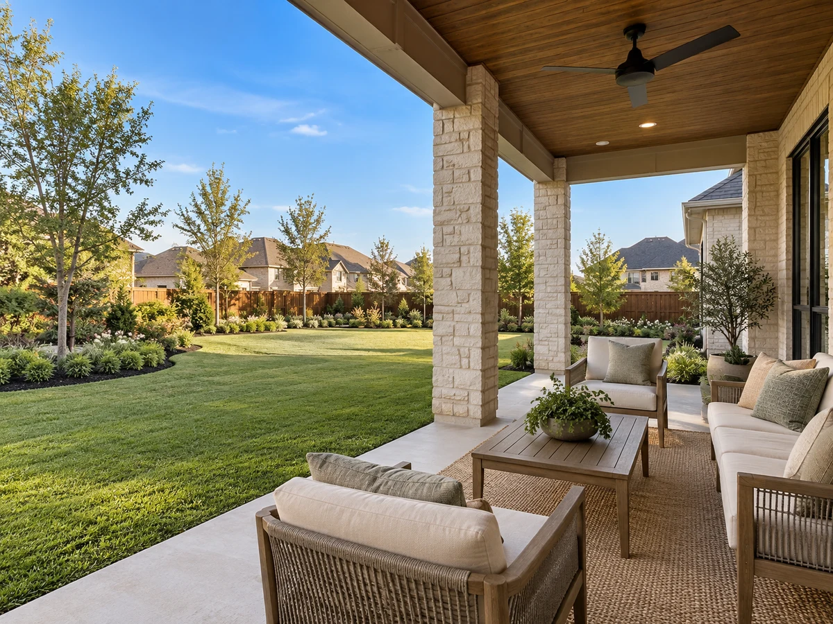 Architectural illustration of outdoor features inspired by Jackson Mdws in Sachse